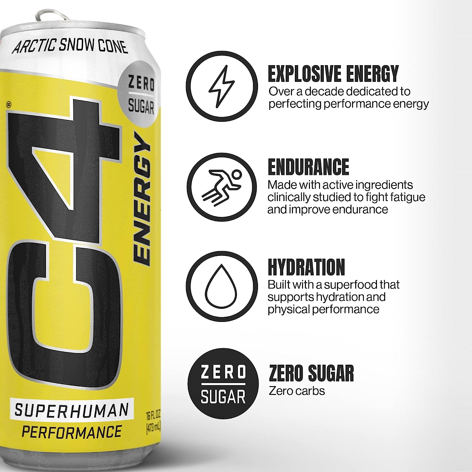 C4 Energy Carbonated Zero Sugar Energy Drink, Pre Workout Drink + Beta Alanine, Orange Slice, 16 Fl Oz (Pack of 12) - Image 2